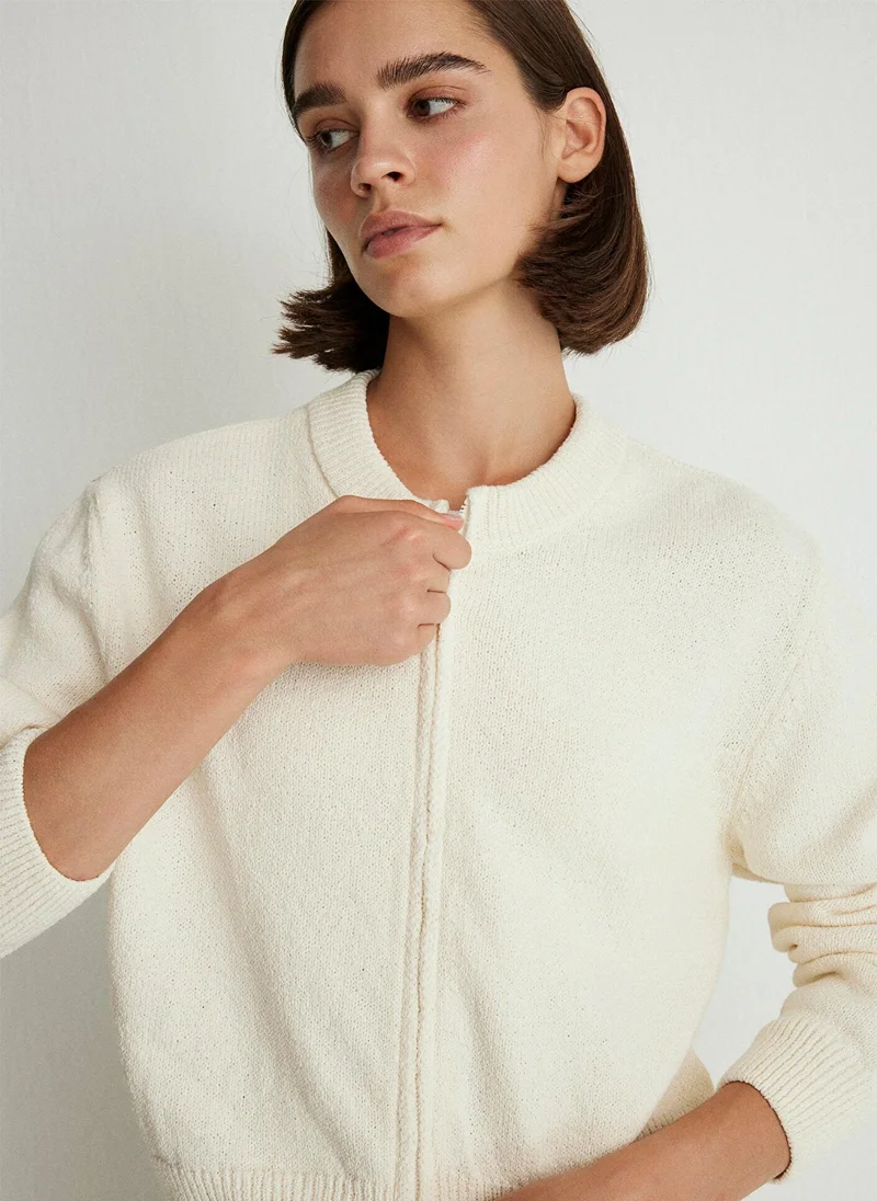 مافي Zip Up Ecru HÄ±rka