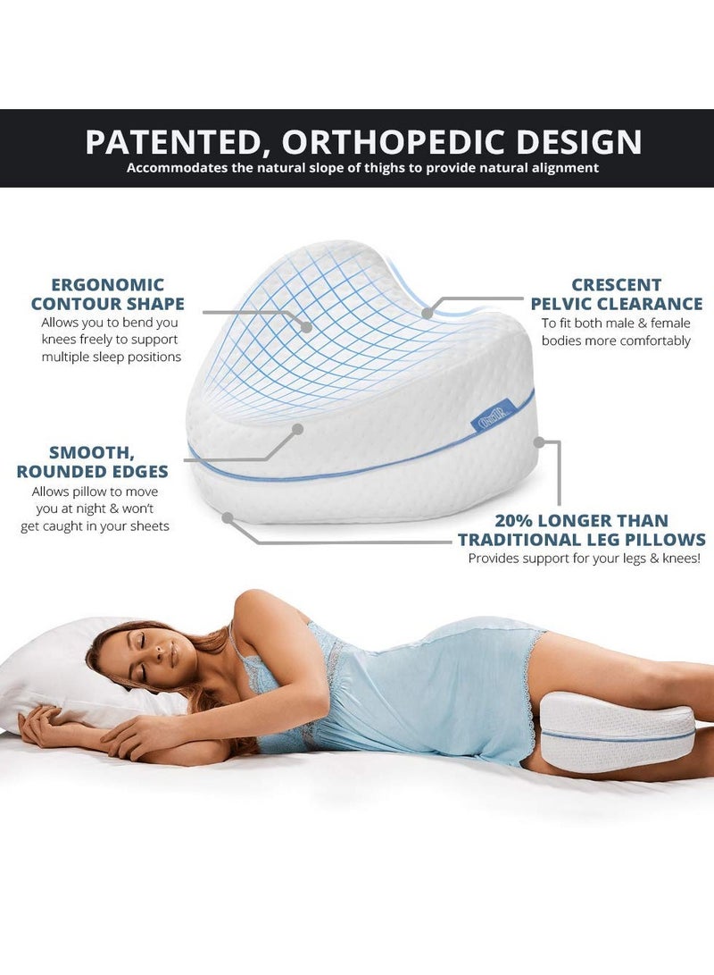SOLARAE Contour Legacy Leg & Knee Foam Support Pillow, Soothing Pain Relief for Sciatica, Back, Hips, Knees & Sciatica Nerve Pressure Relief - Image 2