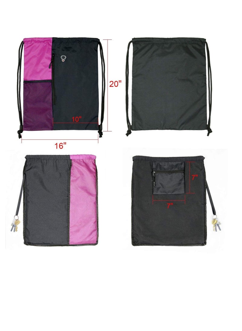 Drawstring Sackpack Bag, Gymsack Bag with Pocket Gym Sports Bag Outdoor Exercise Running Swimming Backpack Unisex - Image 2