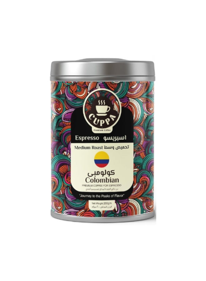 Cuppa Colombian Espresso Coffee Can 200 g - Image 1