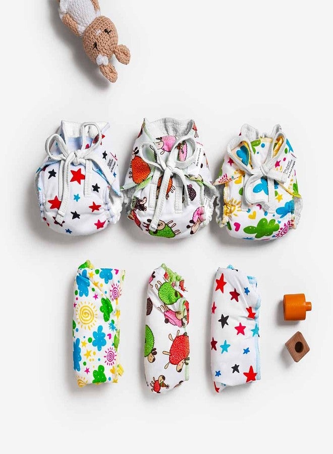 SuperBottoms DryFeel Baby Langot 0-6 months l Organic Cotton Modern Baby Nappy l Mess-free Langot with Gentle Elastics l Super DryFeel Top Layer l Diaper-free Time Essential | 6 Pack - Image 2