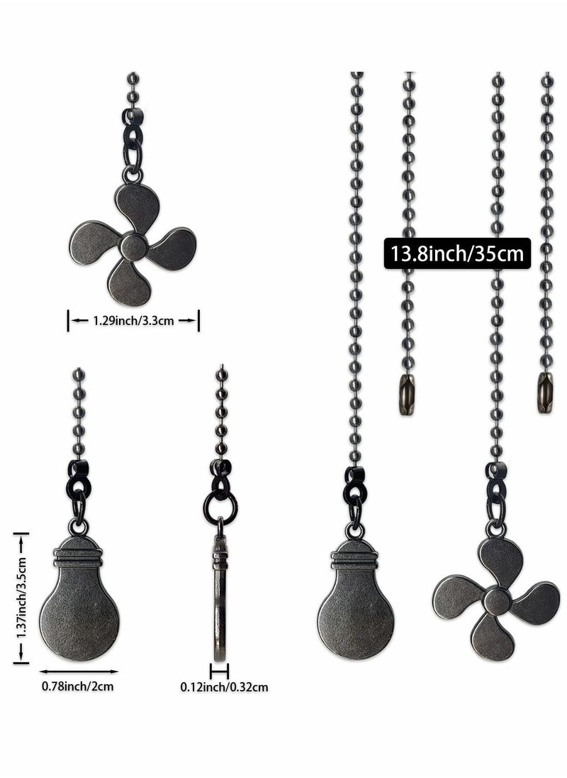 Y&D - Ceiling Fan Pull Chain Extender Chains Extension Bronze Pendant 12 Inch Ornament with Ball Connector 4 Pieces - Image 1