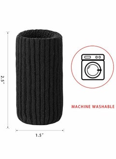 KASTWAVE 16 Pcs Chair Leg Socks High Elastic Knitted Floor Protectors Thickening Furniture Socks Black Covers Set Move Easily and Reduce Noise  - Image 3