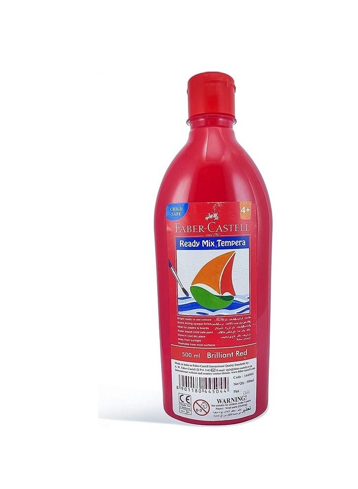 FABER-CASTELL 2-Piece Ready-Mix Tempera Paint Bottle Red Color - Image 2