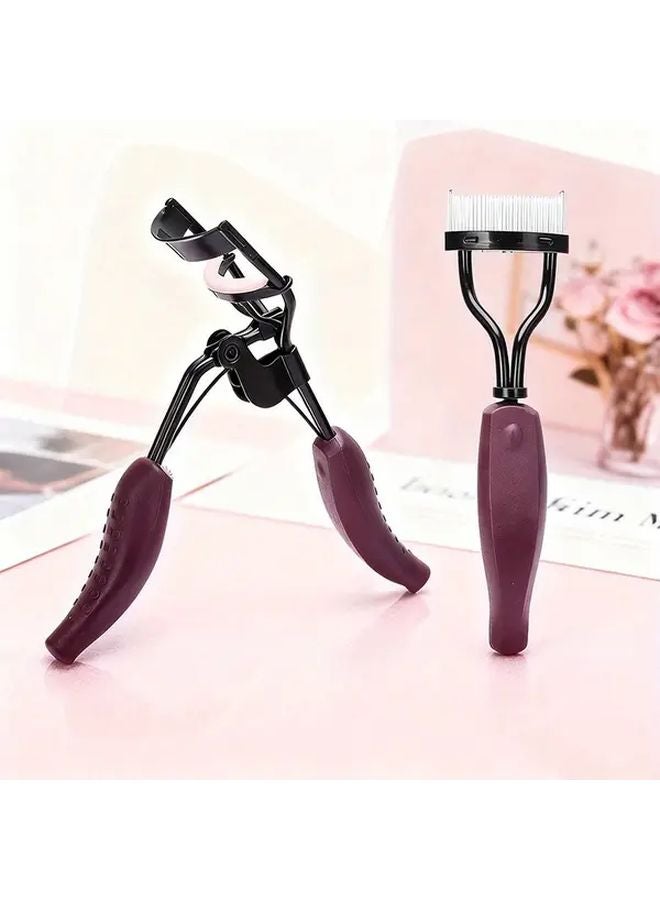 Red Eyelash Curler Set Professional Curler And Steel Comb For All Eye Shapes - Image 4