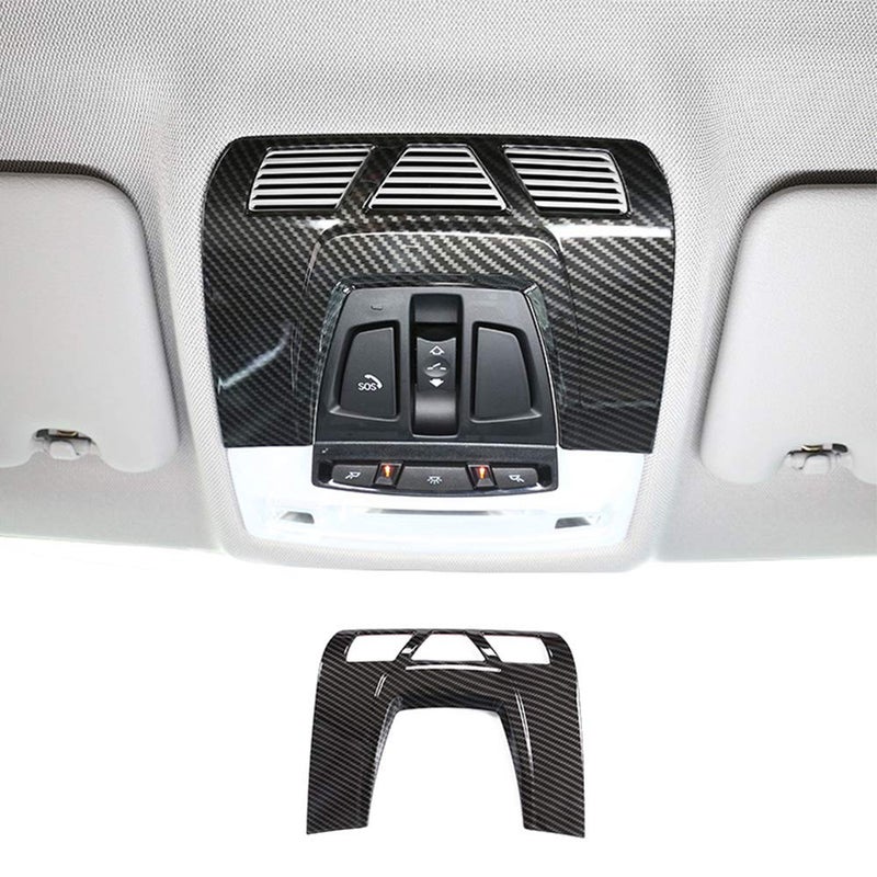 ABS Carbon Fiber Color Car Inner Front Reading Light Lamp Panel Cover Trim Auto Interior Roof Lamp Panel Cover for BMW 1 2 3 4 Series X1 X2 X5 X6 F30 F22 F34 F36 F48 F47 F15 F16 Panel Frame