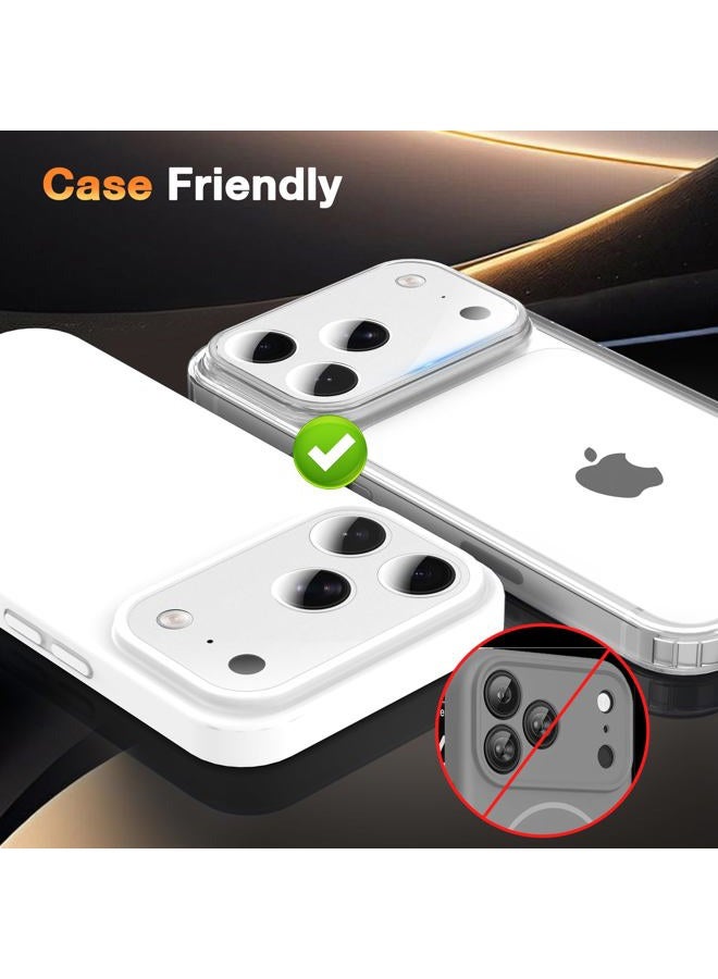 YWXTW [0 Bubbles for iPhone 17 Pro Camera Lens Protector, Full Coverage Tempered Glass Lens Screen Protector for iPhone 17 Pro Accessories, Case Friendly, HD Clear, 3 Pack (Silver) - Image 5