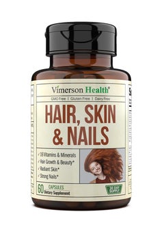 Biotin Hair, Skin And Nails Vitamin Supplement For Women And Men, 16 Vitamins Formula Including Vitamin C To Support Collagen - 60 Capsules