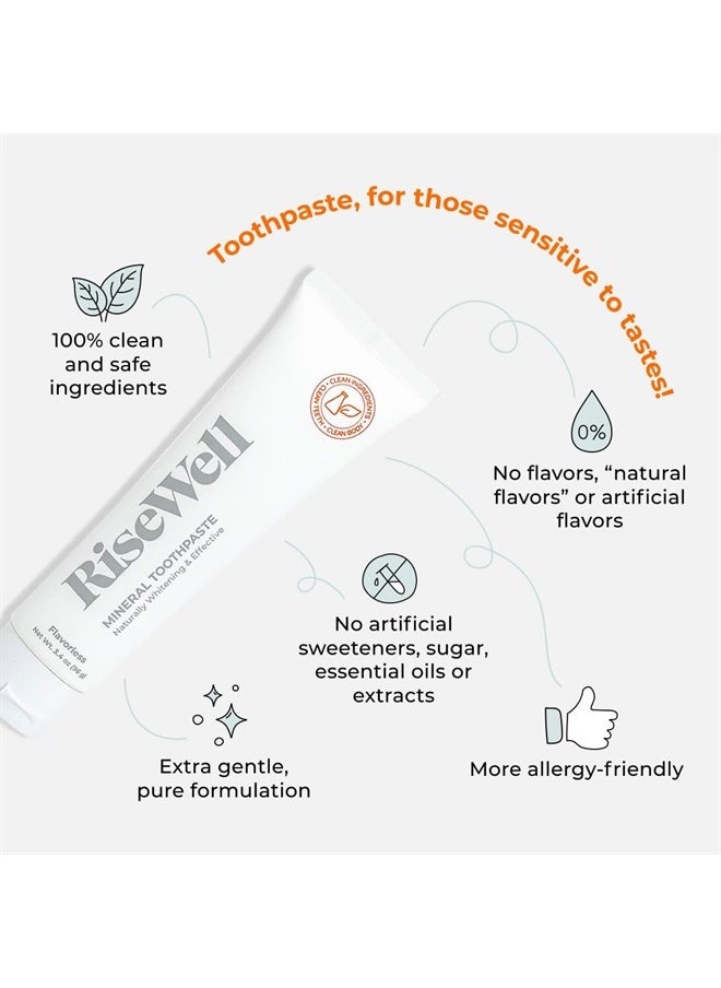 RiseWell - Mineral Toothpaste - Hydroxyapatite Flavorless Toothpaste - Fluoride-Free, Whitening, Natural Remineralizing Toothpaste Free of SLS - Made by Dentist Toothpaste, 3.4 Oz - Image 1