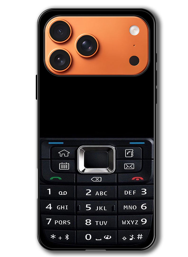 Theodor Case Compatible with Apple iPhone 17 Pro Max 6.9 Inch Protection Shockproof Bumper Cover Old Phone Pattern - Image 1