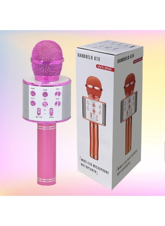 Gifts for Girls Age 4-10, Wireless Bluetooth Karaoke Microphone for Kids Girls Gifts for 5-10 Year Old Girls Toys for 5-10 Year Old Girls Boys Pink KIBM1 - Image 5