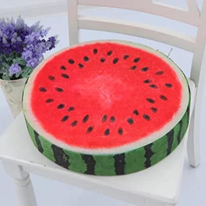 ME  YOU ME YOU Fruit Cushion Pillow Round Shape Decorative Cushion Fruit Sponge Pillow Microfiber Velvet Watermelon Fruits Cushion Pillow Throw Pillow 1616 Inch  - Image 1