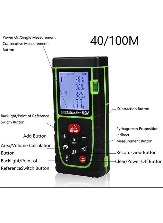 100M Digital Laser Distance Meter Electronic Angle Sensor Laser Range finder Promotions Laser Tape Measure Instruments Tools For Area And Distance Measurement - Image 4
