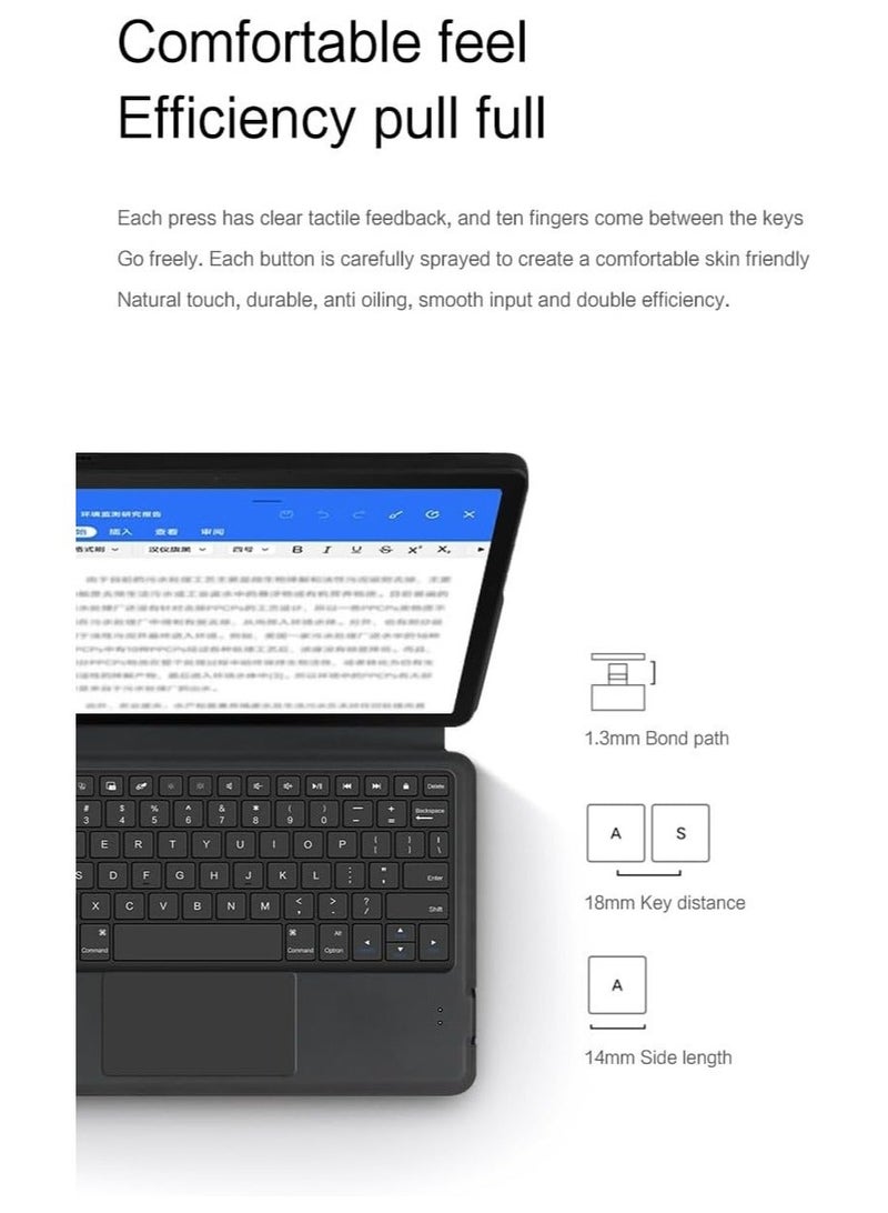 Keyboard Compatible with Honor Pad X9 11.5 inch 2023 Touch Shaft Bluetooth Leather Case  - Image 5