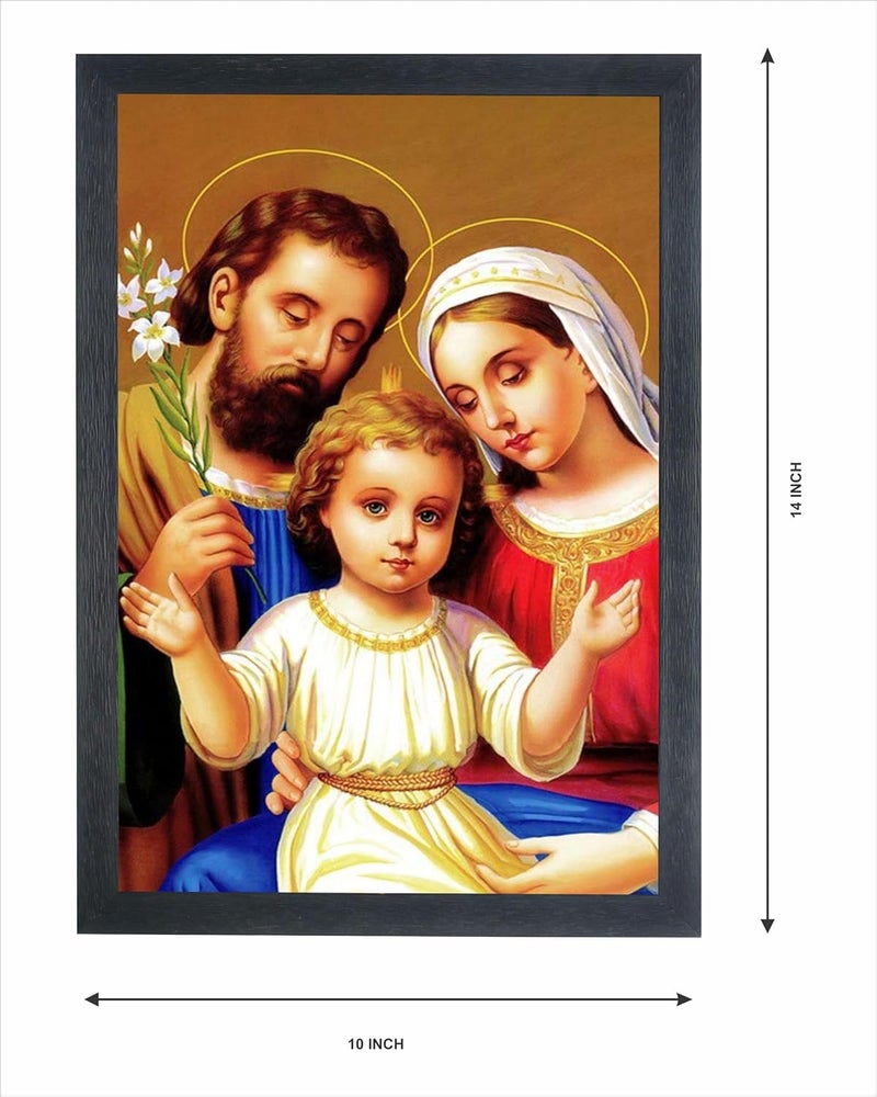 Devatwal God Jesus With Mary and Joseph Photo Frame For Wall Mounted Painting (10 * 14 Inch) 848-LNP - Image 2