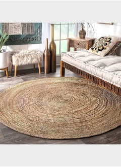 HOME TASTE Hometaste Handwoven Jute Rug - Versatile Style For Every Space - Reversible Design Ideal For Indoor And Outdoor Use - Perfect For Living Rooms,Entryways, And Hallways (Simple Jute Rug, 150X150Cm) 