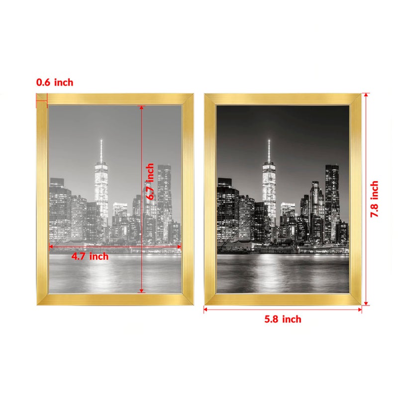 annecy 5x7 إطار الصورة الذهب (1 حزمة) 5x7 إطار الصورة للجدار أو سطح المكتب ديكور كلاسيكي الذهب البسيط النمط المناسبين لتزيين المنازل الفنادق - Image 2