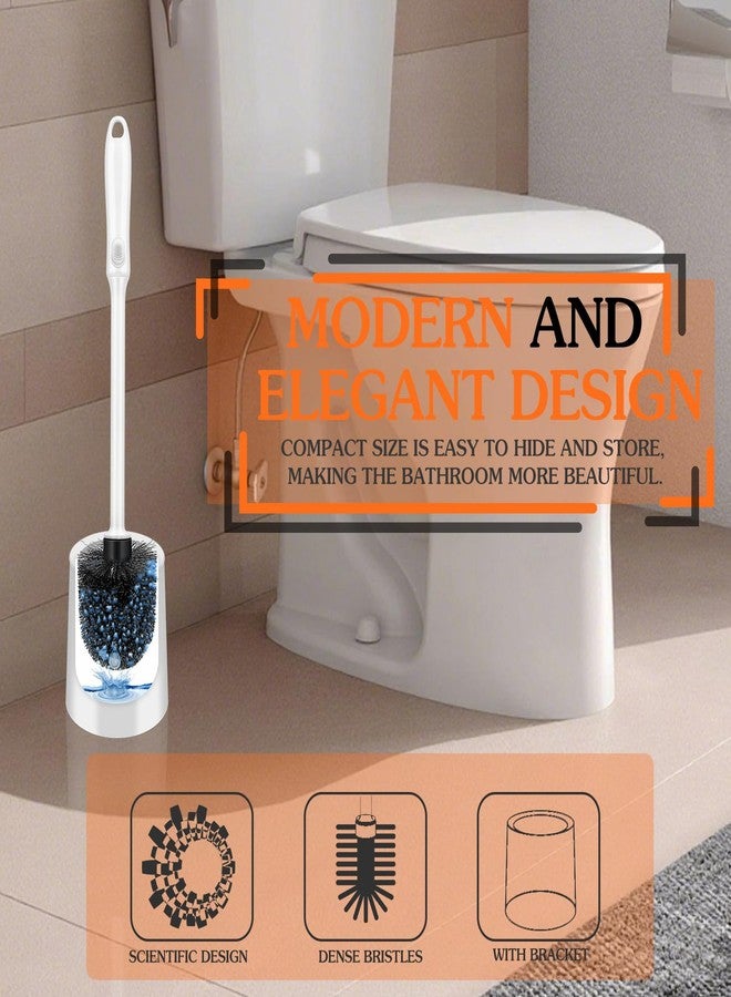 AONEZ Toilet Brush and Holder Set, Long Handle Non-Slip Grip Toilet Bowl Brush, Hard Toilet Brush, Deep Cleaning for Bathroom Toilets, Easy to Install White 3 Pack - Image 4