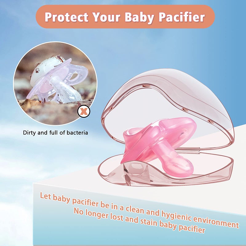 Smlpuame Pacifier Case,4 Pack BPA Free Pacifier Holder Case,Transparent Container Box for Baby Binkyï¼ˆNot Included,Essential Pacifier Accessories,Alway Keep Paci Clean,Easy to Clean(Pink) - Image 2