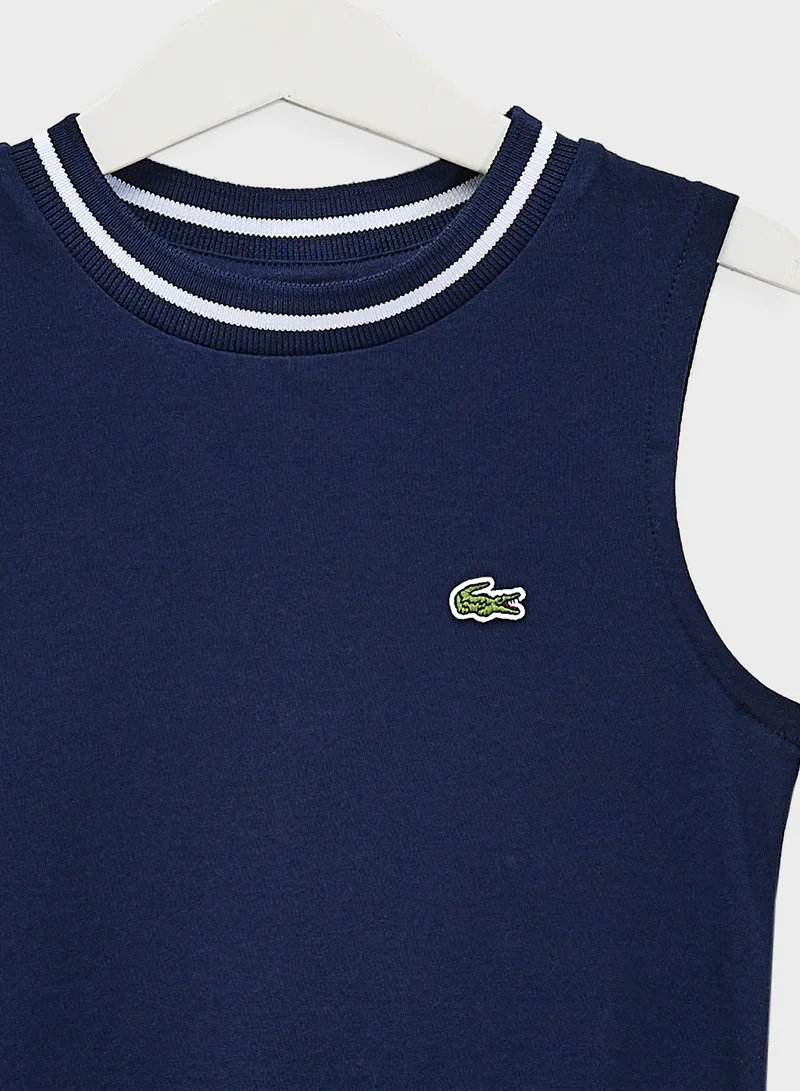 LACOSTE Pleated Sleeveless Dress