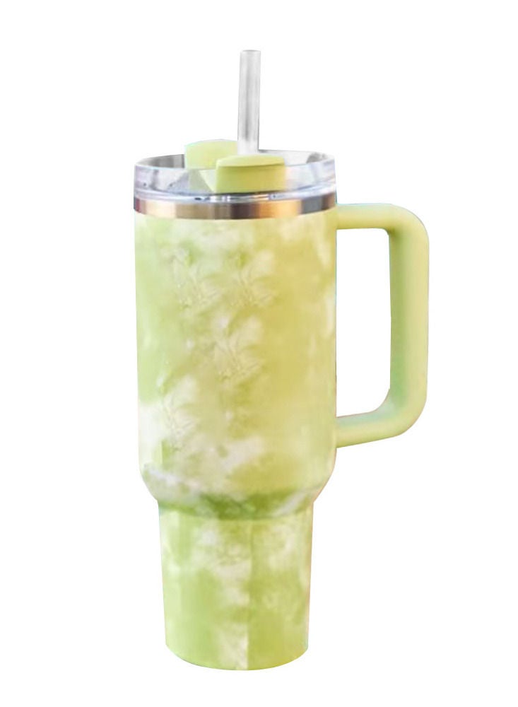 Arabest 40oz Tumbler With Handlec Travel Mug Straw Covers Cup with Lid Insulated Quencher Stainless Steel,for Water, Iced Tea or Coffee, Smoothie and More (Green） - Image 1