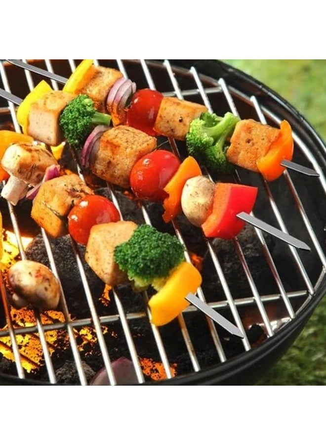 10 قطع من أسياخ الكباب المصنوعة من الفولاذ المقاوم للصدأ للشواء مع مقبض خشبي مانع للانزلاق - Image 3