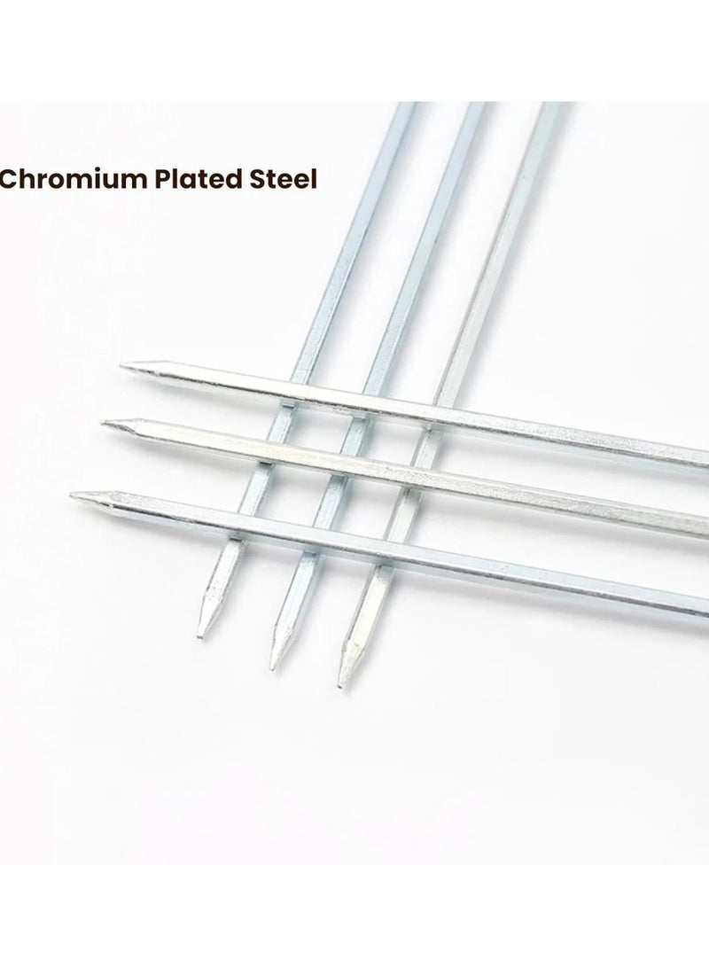 10 قطع من أسياخ الكباب المصنوعة من الفولاذ المقاوم للصدأ للشواء مع مقبض خشبي مانع للانزلاق - Image 5