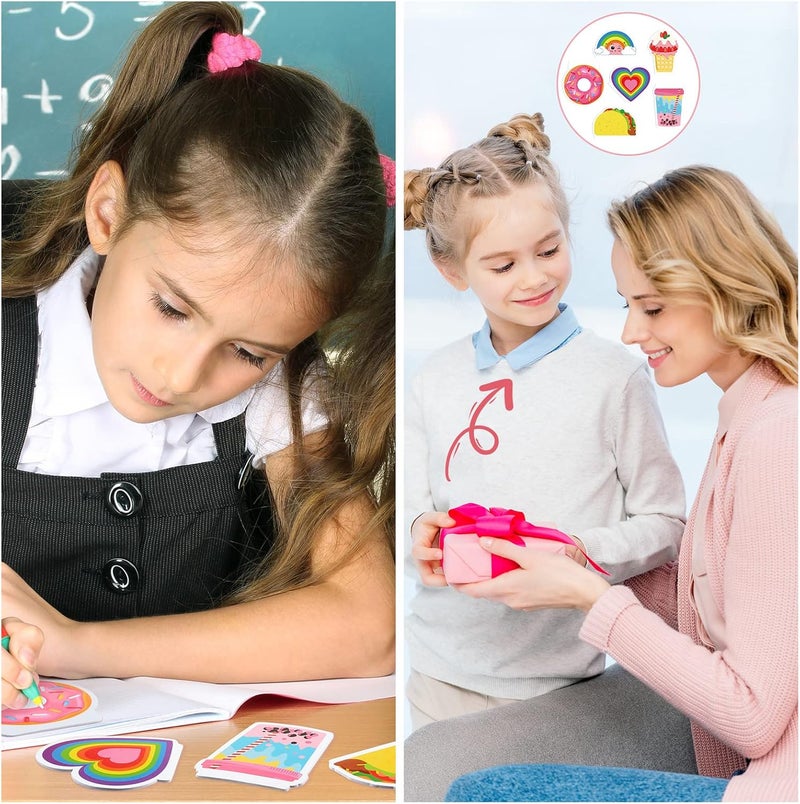 Glenmal مجموعة جلينمال من 24 دفتر ملاحظات صغير لطيف للأطفال، دفاتر جيب كاواي بالجملة مع أغلفة تاكو، قلب، قوس قزح، دونات، آيس كريم بتصاميم 6، دفاتر صغيرة للفتيات لوازم المدرسة - Image 3