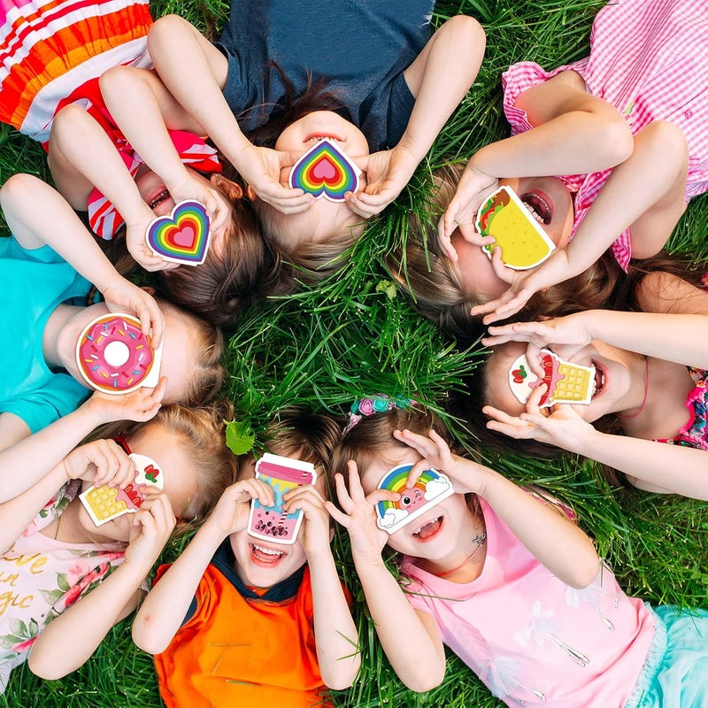 Glenmal مجموعة جلينمال من 24 دفتر ملاحظات صغير لطيف للأطفال، دفاتر جيب كاواي بالجملة مع أغلفة تاكو، قلب، قوس قزح، دونات، آيس كريم بتصاميم 6، دفاتر صغيرة للفتيات لوازم المدرسة - Image 4