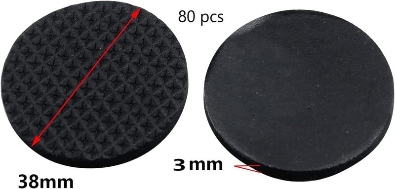 AJIODA Non Slip Furniture Pads–80PCS EVA Furniture Protector Self Adhesive Sticky Floor Protector Mat Furniture Grippers Chair Leg Pads Anti Scratch Foam Table Chair Sofa Sticky Floor Mat, Round - Image 2