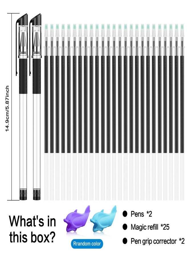 WANFRES Magic grooved kids book disappearing ink pen, 2 transparent pen barrels, 25 replacement refills, 2 silicone grips, Suitable for grooved writing books for kids 3-5, Children's magic copybooks. - Image 4