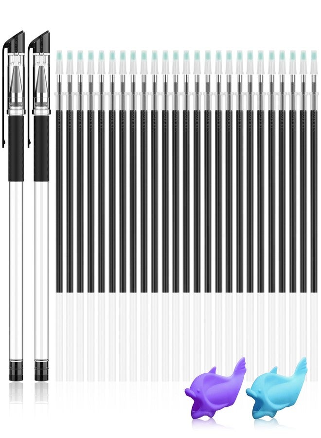 WANFRES Magic grooved kids book disappearing ink pen, 2 transparent pen barrels, 25 replacement refills, 2 silicone grips, Suitable for grooved writing books for kids 3-5, Children's magic copybooks. - Image 1