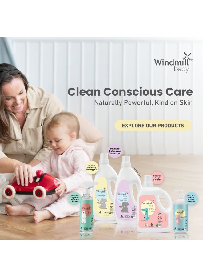 Windmill baby Baby Natural Plant Based Laundry Detergent Liquid, Usda Certified, Allergen Free, Gentle With Bio-Enzymes, Lavender Blossoms - 2000Ml - Image 5