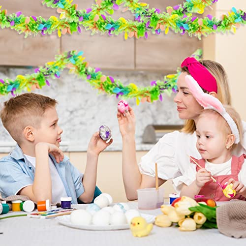 Kreyfer 4 Strings Total 26.3 ft Easter Tinsel Garlands - Each 6.6ft Colorful Fringe Garland with Eggs Hanging Glitter Streamers for Easter Day, Spring Themed Parties, Classroom Decorations - Image 3