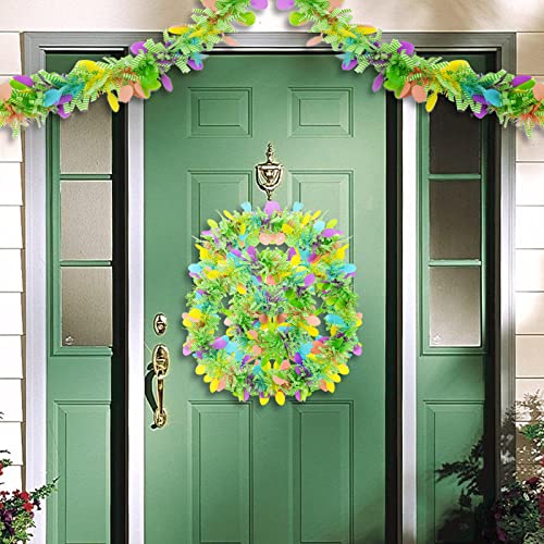 Kreyfer 4 Strings Total 26.3 ft Easter Tinsel Garlands - Each 6.6ft Colorful Fringe Garland with Eggs Hanging Glitter Streamers for Easter Day, Spring Themed Parties, Classroom Decorations - Image 5