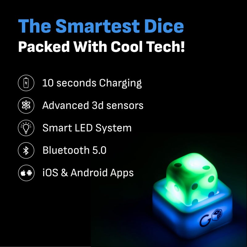 GoCube GoDice Full Pack - 6 Smart Connected Dice. Brings The Best Dice Games of All Time to the 21st Century. Educational, Fun, and Innovative Games for Family, Friends, Game nights. Free App. Cool Tech Gift - Image 4