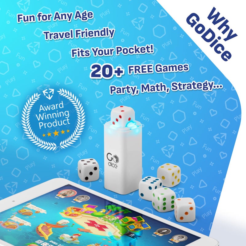 GoCube GoDice Full Pack - 6 Smart Connected Dice. Brings The Best Dice Games of All Time to the 21st Century. Educational, Fun, and Innovative Games for Family, Friends, Game nights. Free App. Cool Tech Gift - Image 3