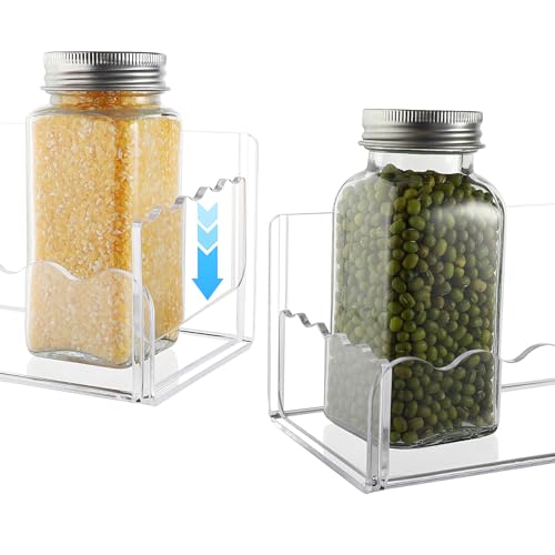 Douildhaiy 10 inch Spice Rack Wall Mounted,4 Pack Spice Organizer Shelf for Stove Cabinet Pantry Door, Adhesive or Screw Hanging Wall Spice Shelf Storage Holder in Kitchen and RV - Clear Color - Image 3