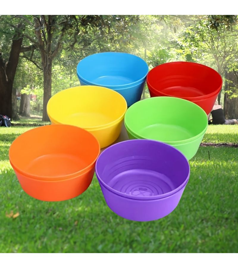 12pcs Colorful Reusable Plastic Bowls For Noodles Cereal Soup Salad - Image 2