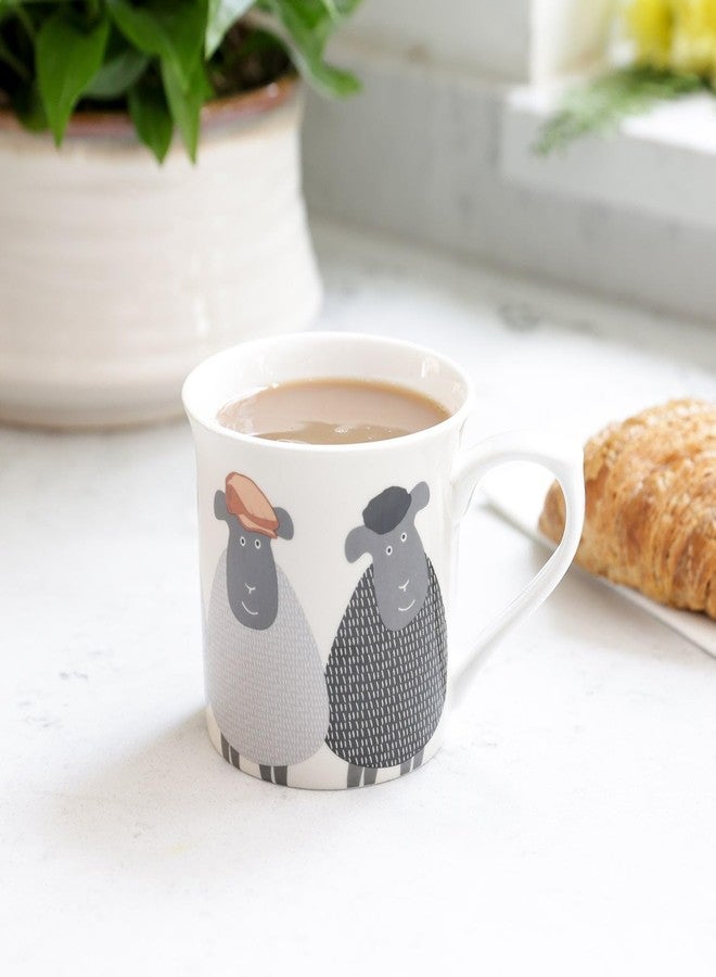 KitchenCraft Premium China 'Sheep' Fluted Printed Animal Mug for thinKitchen:, Tea or Coffee Cups, Microwave & Dishwasher Safe, 300 ml - Image 3