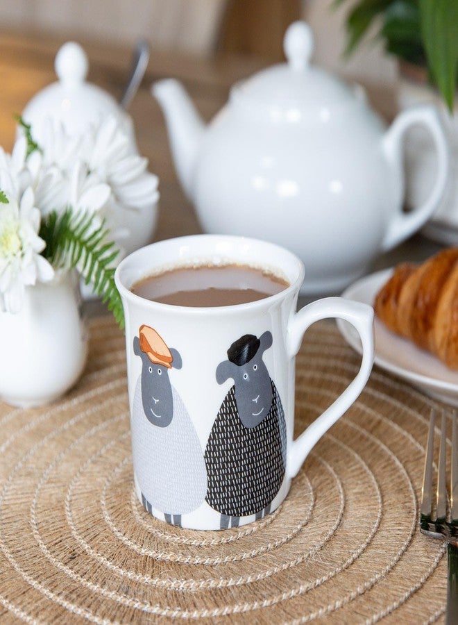 KitchenCraft Premium China 'Sheep' Fluted Printed Animal Mug for thinKitchen:, Tea or Coffee Cups, Microwave & Dishwasher Safe, 300 ml - Image 2