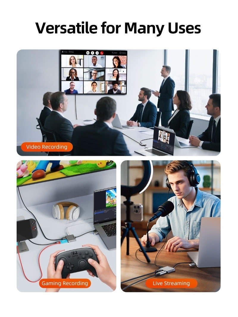 كابل تايم محول USB 3.0 A+C إلى HDMI لالتقاط الفيديو مع مخرج متداخل - Image 5