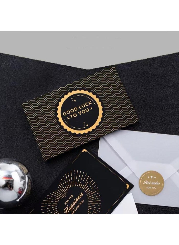 BenQuand Premium Birthday Card with Gold Embossing，Black & Gold Foil Elegant Happy Birthday to You With Envelope And Seal， Anniversary Card Gift for Boyfriend,Mum,Daddy  - Image 2