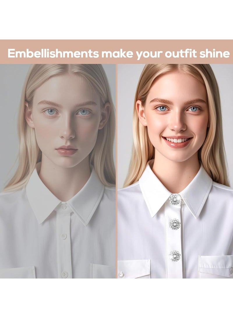 أغطية أزرار كريستالية قابلة للتركيب - 5 قطع قطر 21 مم لملابس السهرة والبدلات الرسمية للنساء والرجال - Image 2