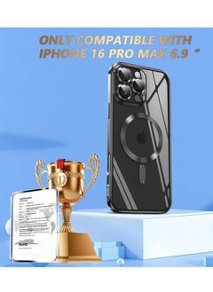 Houmt iPhone 16 Pro Max Case Cover with MagSafe Full Camera Lens Protector Fashionable Electroplated Magnetic Suction Full Covered Shockproof Phone Cover  for iPhone 16 Pro Max  - Image 2