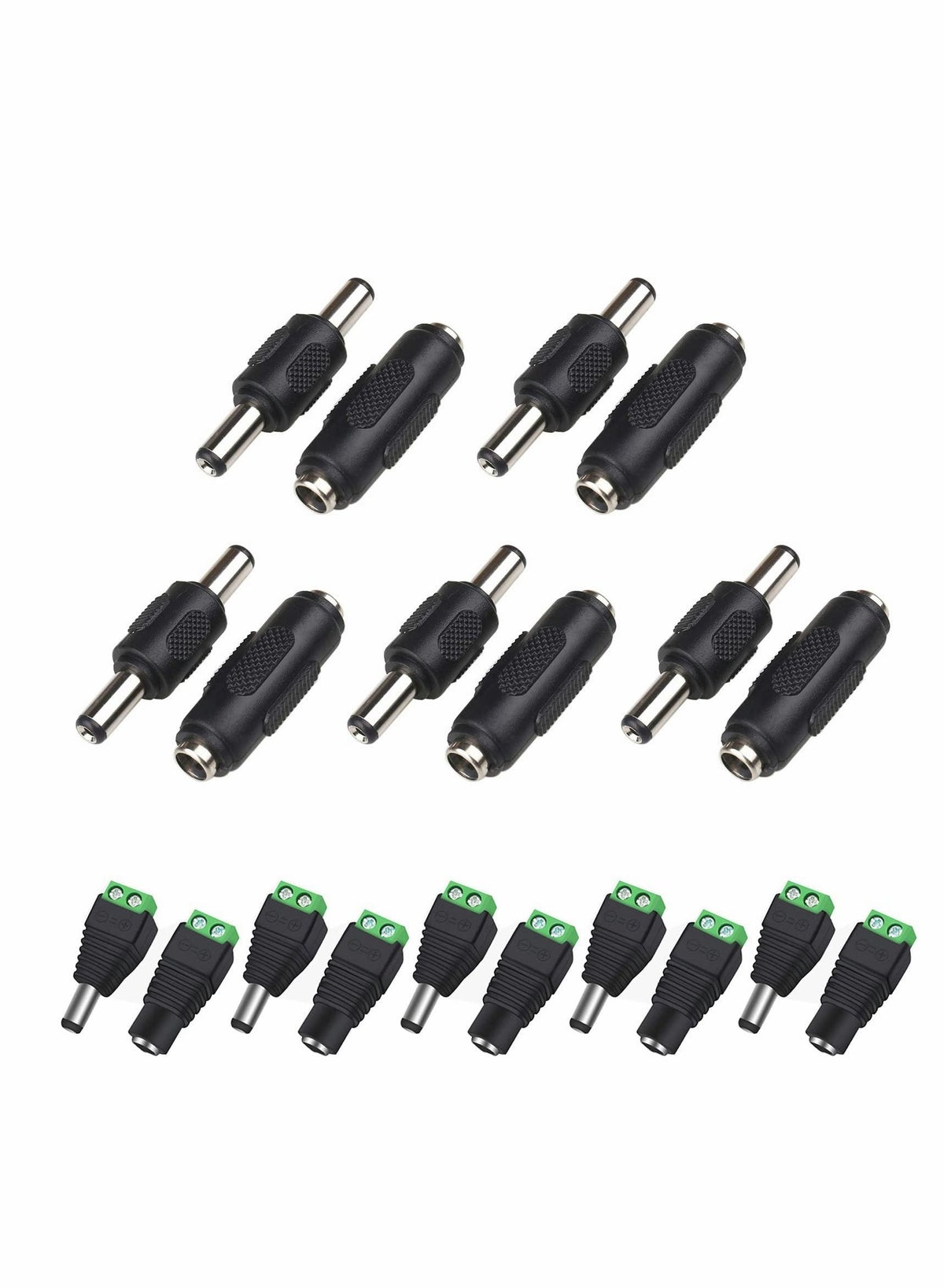 كاستويڤ KASTWAVE Adapter Plug Power Coupler Male Male Connector Female Female Connector Barrel Power 12v Male And Female Power Connector 20 Pcs