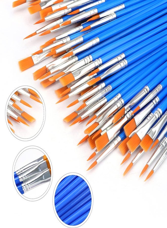AROIC Paint Brushes Set,110 Pcs Flat & Fine Nylon Acrylic Brushes Bulk for Oil Watercolor Canvas Artist Professional Painting Kits Small Paint Brush for Classroom Miniature Detailing & Rock Painting - Image 5