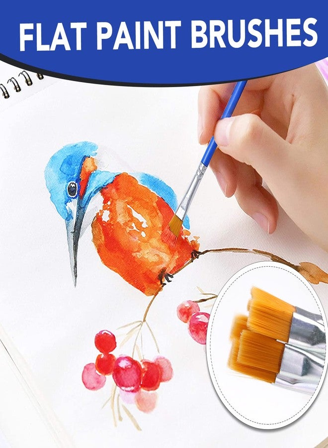 AROIC Paint Brushes Set,110 Pcs Flat & Fine Nylon Acrylic Brushes Bulk for Oil Watercolor Canvas Artist Professional Painting Kits Small Paint Brush for Classroom Miniature Detailing & Rock Painting - Image 3