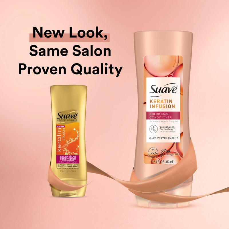 Suave Shampoo and Conditioner Set, Keratin Infusion, Color Care â€“Keratin Hair Treatment, Detangler & Frizz Control, 12.6 Oz Ea (2 Piece Set) - Image 3