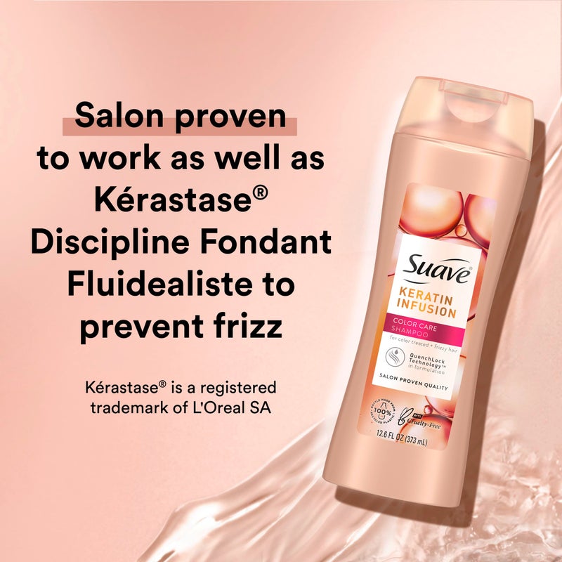 Suave Shampoo and Conditioner Set, Keratin Infusion, Color Care â€“Keratin Hair Treatment, Detangler & Frizz Control, 12.6 Oz Ea (2 Piece Set) - Image 4